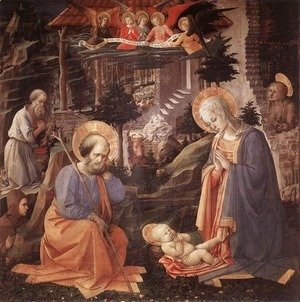 Fra Filippo Lippi - Adoration of the Child c. 1455